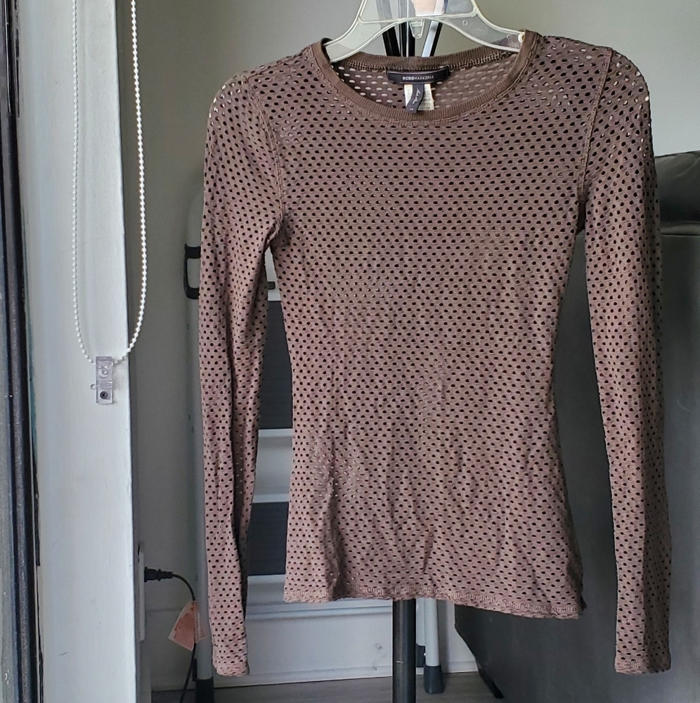 BCBGMAXAZRIA Leander Mesh Top